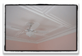 high gloss white coffered ceiling in keeping with home's original style